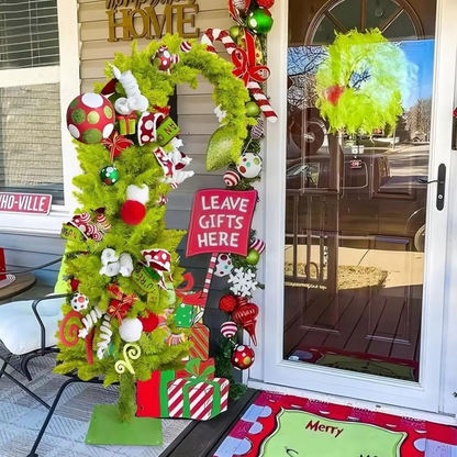 Fun Bent Santa Hat Christmas Tree for Holiday Decor