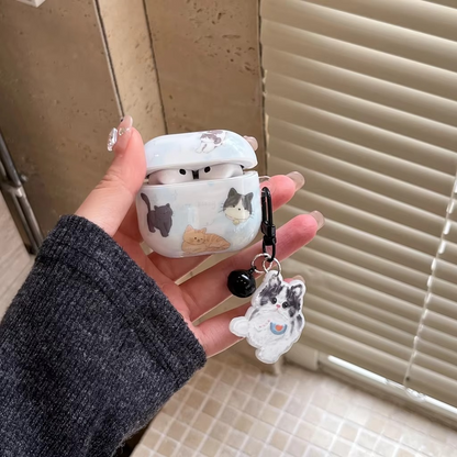 Fun Animal Earbud Case with Small Bell Charm