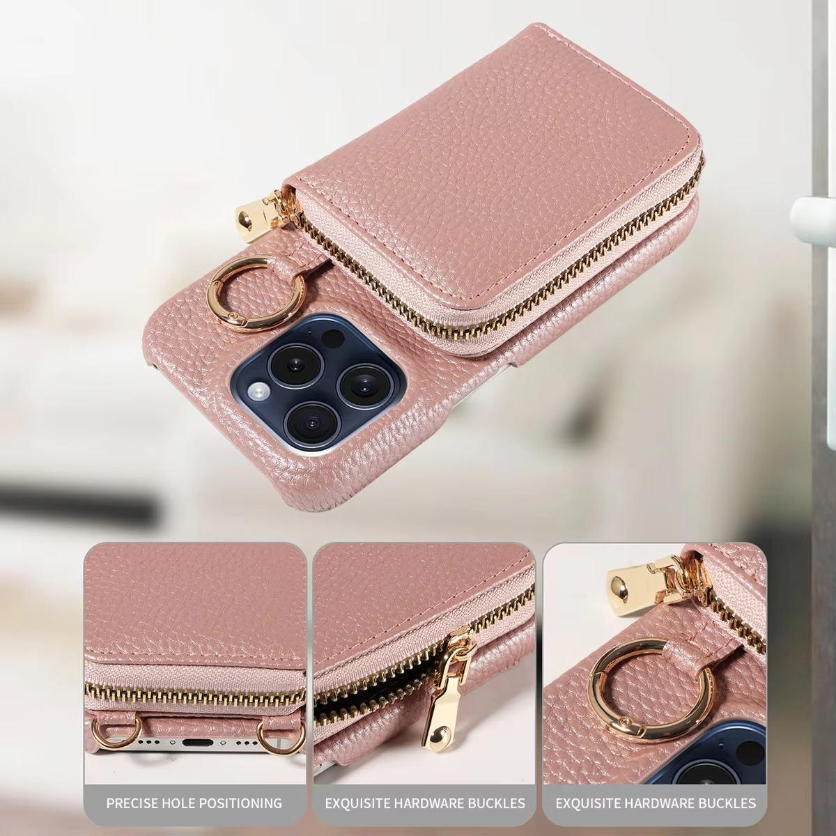Durable Leather iPhone Case with Magnetic Shield Protection