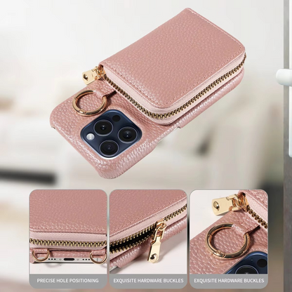 Durable Leather iPhone Case with Magnetic Shield Protection