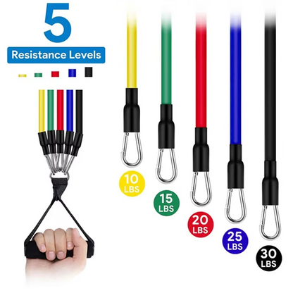 Home Gym 11pc Resistance Band Exercise Kit