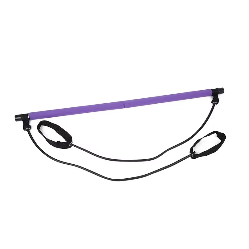 Compact Home Gym Exercise Bar with Resistance Bands