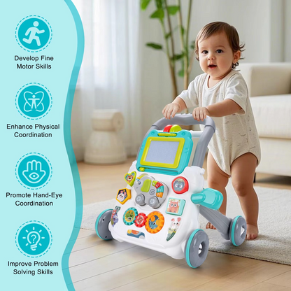 Interactive Baby Walker with Music and Play Table for Toddlers