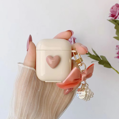 Decorative Pearl AirPods Case with Bow Charm