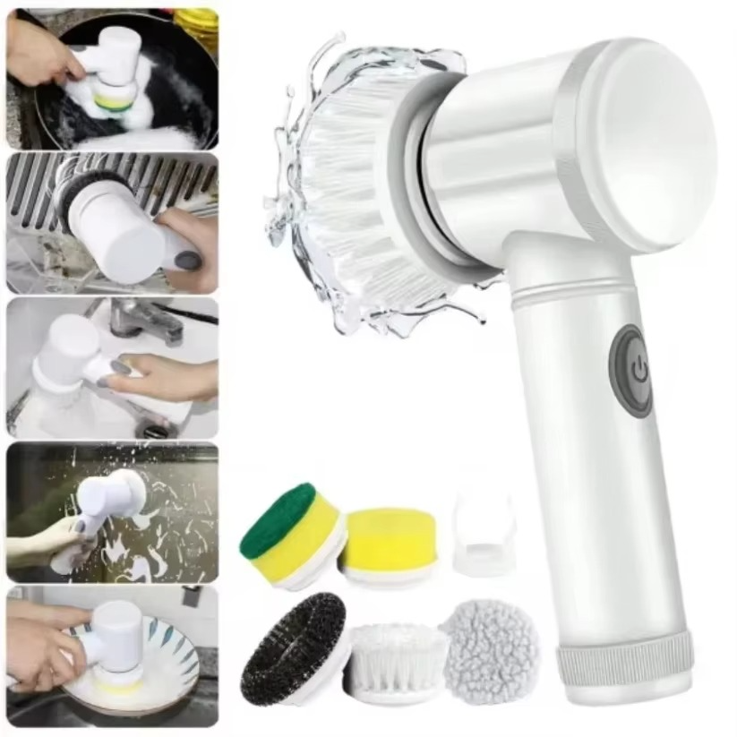Rechargeable Spin Brush Cleaner with Interchangeable Heads