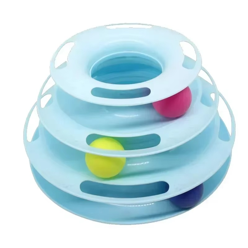 Fun Feline Play Tower with Balls and Tracks