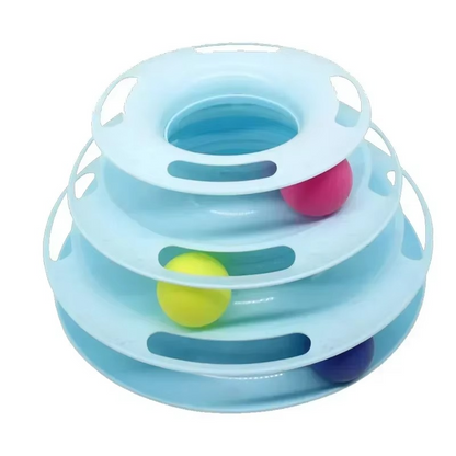 Fun Feline Play Tower with Balls and Tracks