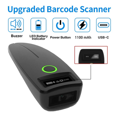 Compact Wireless Barcode Reader With LCD Screen