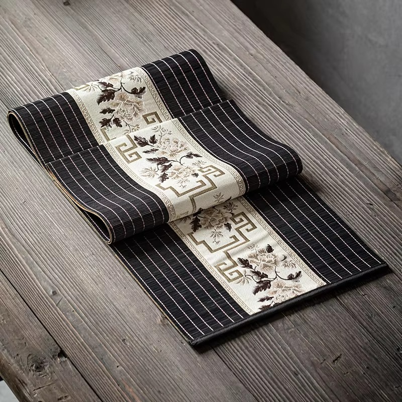 Natural Floral Bamboo Table Runner