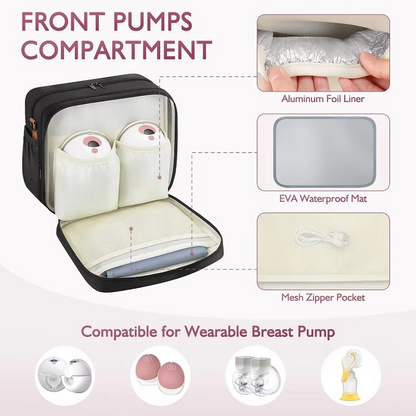 Portable Nursing Bag With Thermal Pockets And Organized Storage