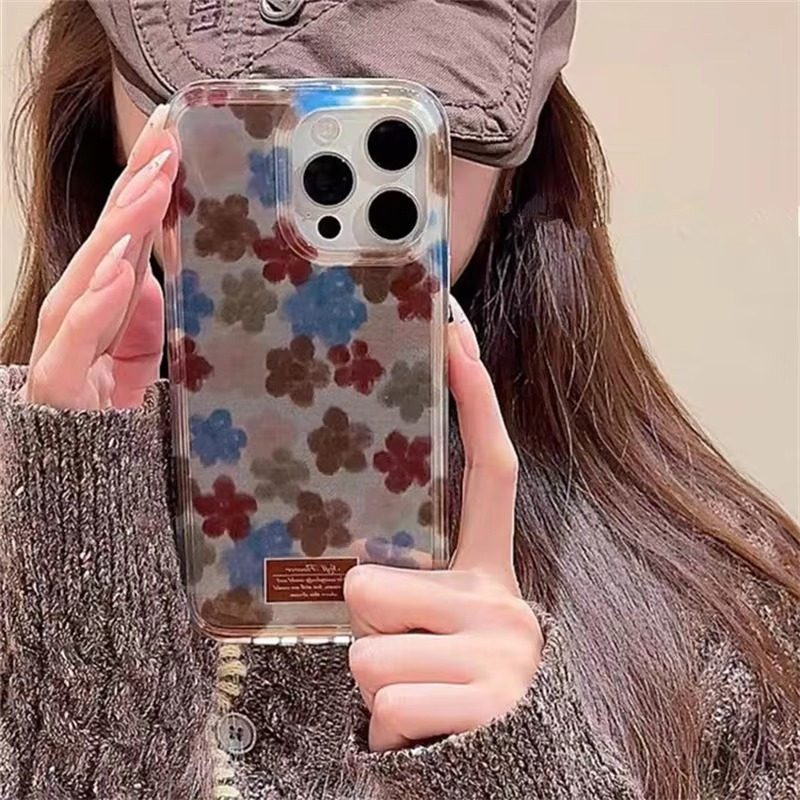 Colorful Floral Pattern Phone Cover with Swirl Design
