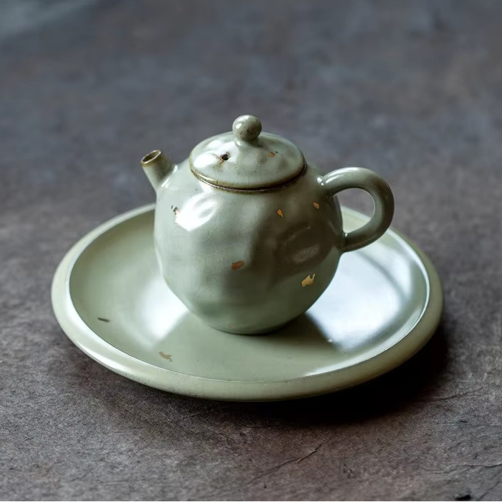 Luxury Gold Ceramic Teapot With Infuser