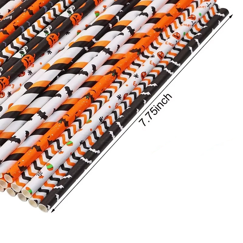 Vibrant Holiday Paper Straws 25ct Disposable Party Straws