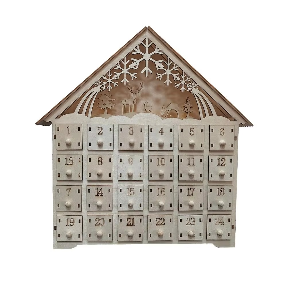 Traditional Holiday Countdown Wooden Advent Calendar