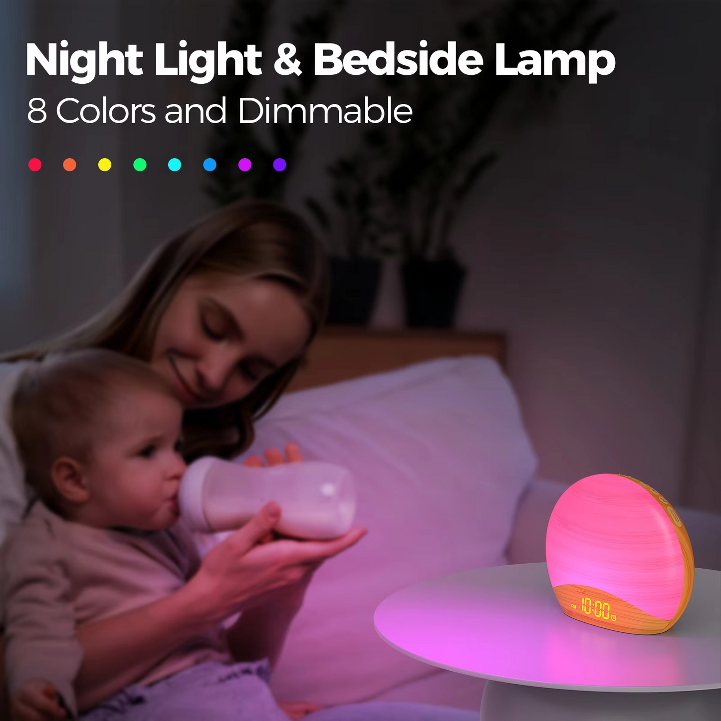 Colorful LED Wake Up Alarm Clock with Sounds