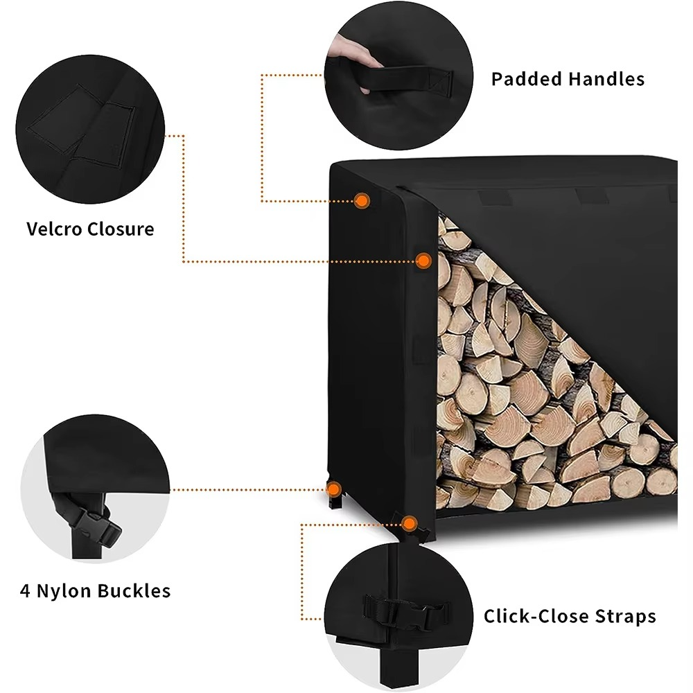 Durable Patio Firewood Cover 4FT Heavy Duty Waterproof Storage