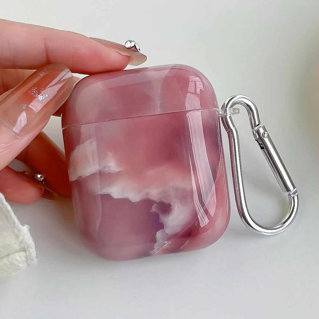 Sleek Bluetooth Case for AirPods with Stone Pattern