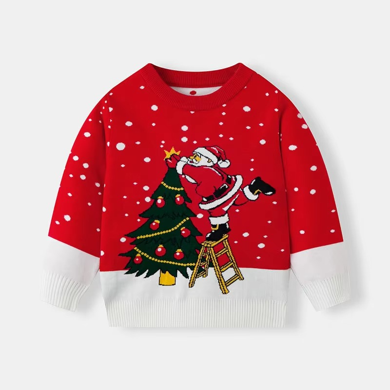 Cozy Childrens Xmas Jumper Soft Knit Winter Sweater