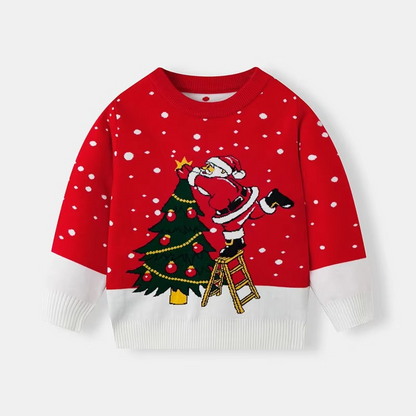 Cozy Childrens Xmas Jumper Soft Knit Winter Sweater