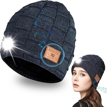 Warm Bluetooth Beanie Headphones with LED Light - Hehif