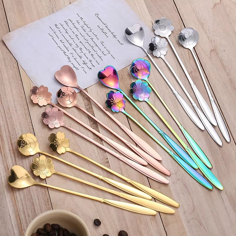 4 Piece Silverware Spoon Set Stainless Steel Flatware