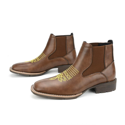 Vintage Style Leather Chelsea Boots for Men