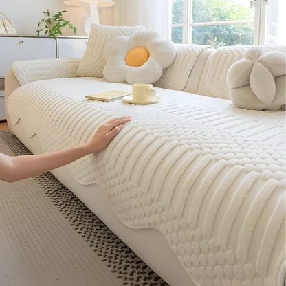 Plush Fuzzy Sofa Throw for Cold Weather Comfort