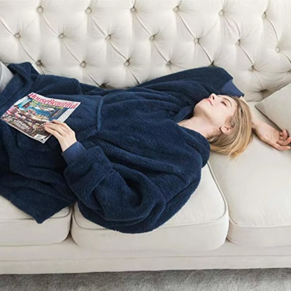 Cozy Large Throw Hooded Blanket for Him and Her