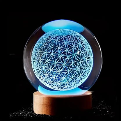 Colorful Crystal Globe with LED Night Light Base