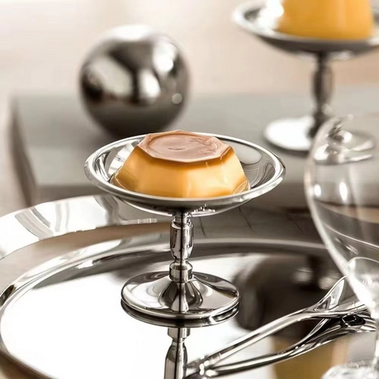 Silver Metal Dessert Bowl 7oz for Ice Cream and Snacks - Hehif