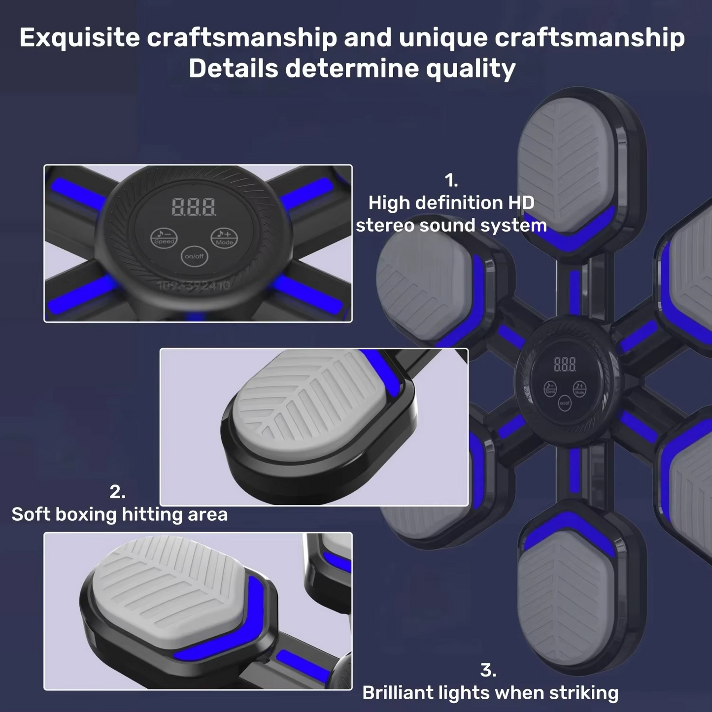 Interactive Boxing Pad with LED Screen and Bluetooth Connectivity