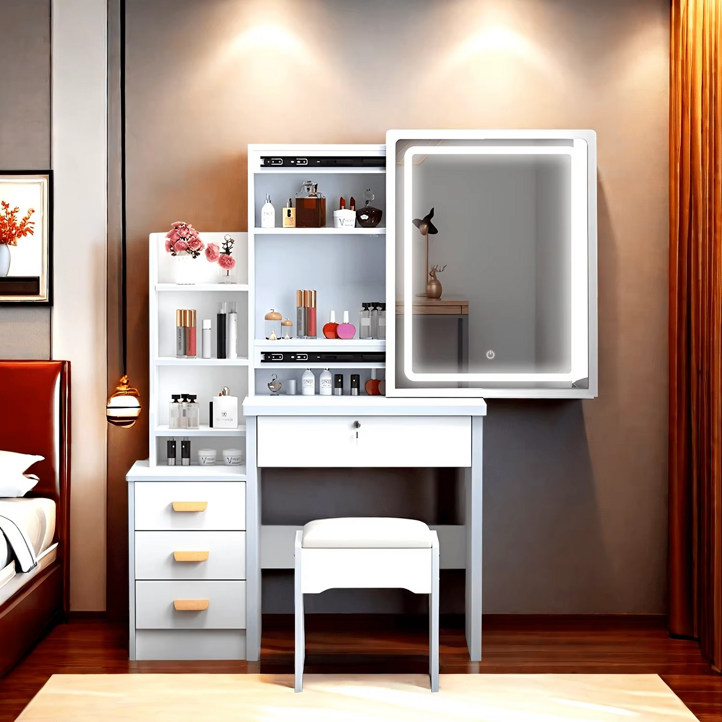 Space Saving Compact Makeup Vanity Table