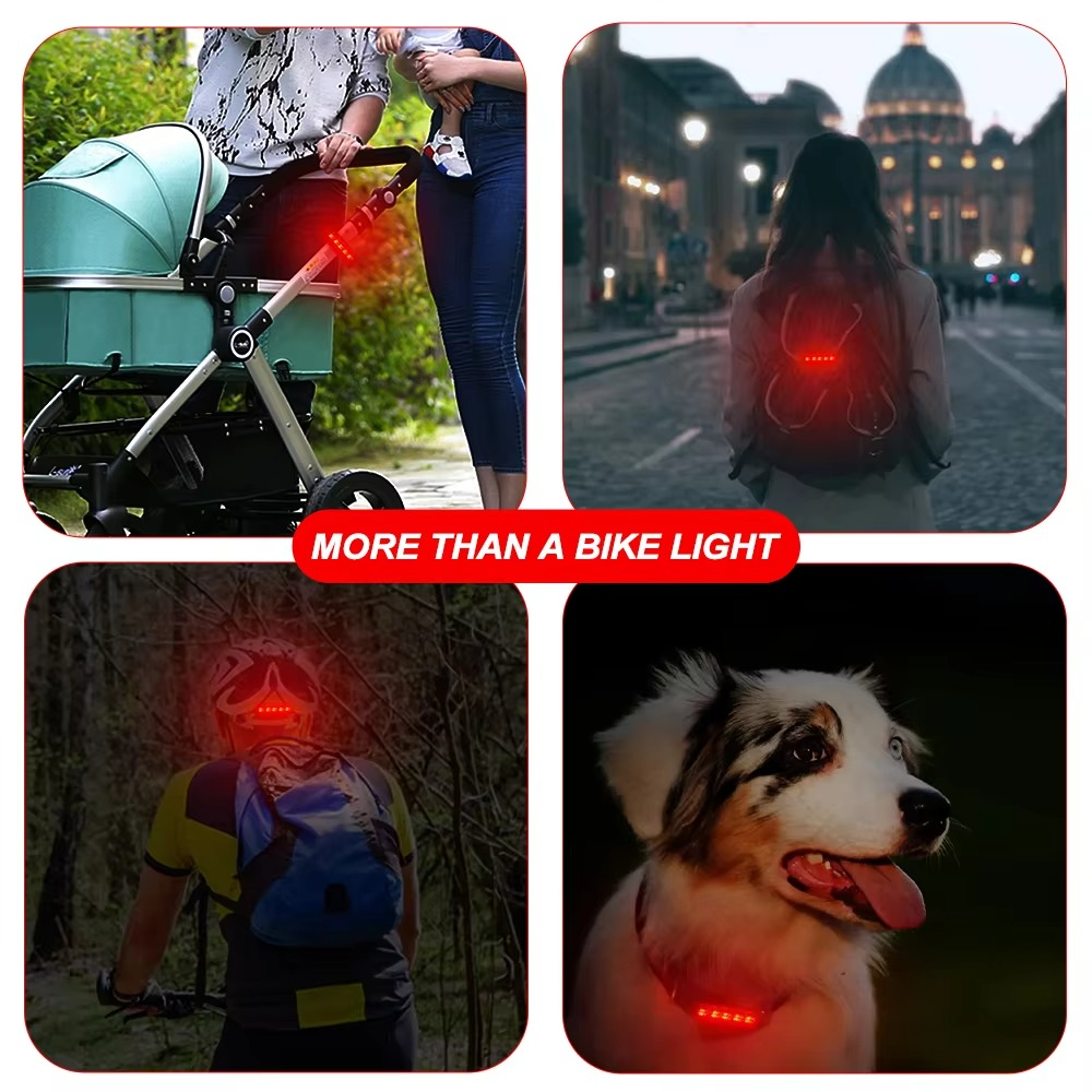 Bright Red USB Rechargeable Bike Tail Light