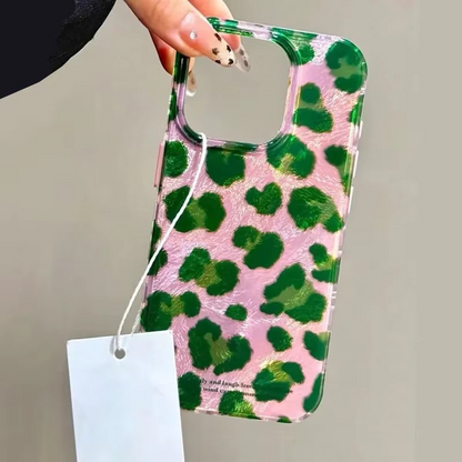 Fashionable Pink Green Animal Print Phone Cover
