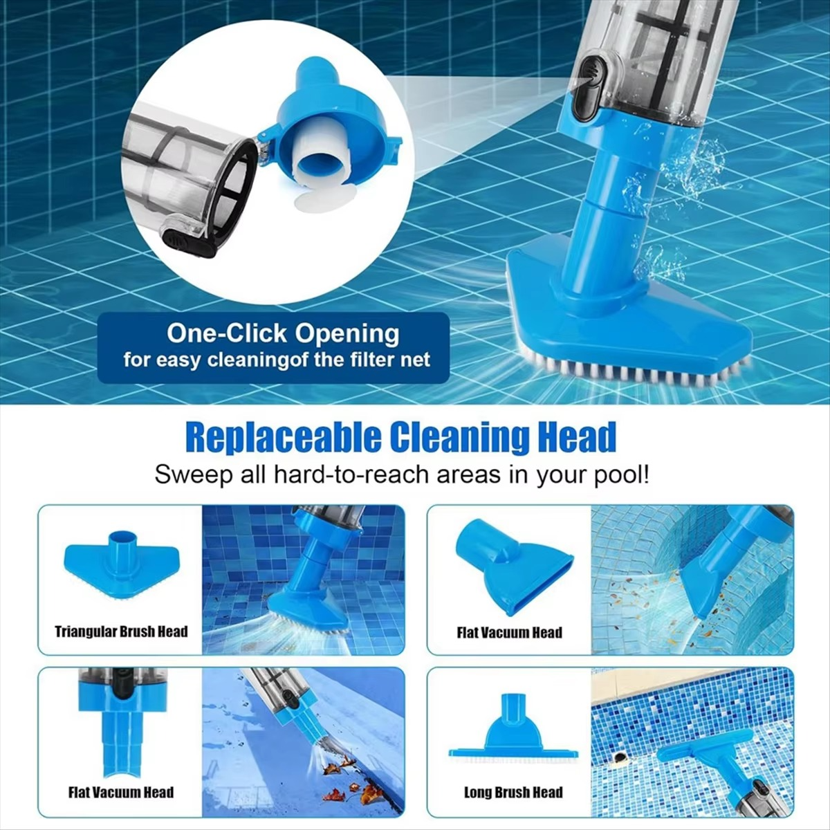 Portable Pool Cleaner and Spa Vacuum for Small Pools