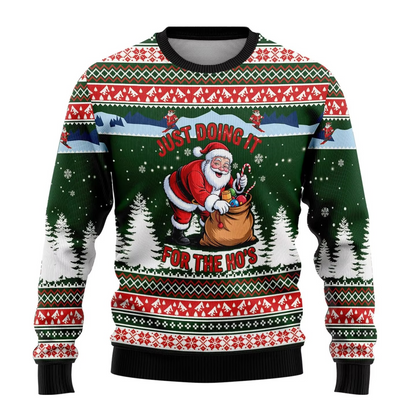 Humorous Beer Xmas Sweater Long Sleeve Funny Print
