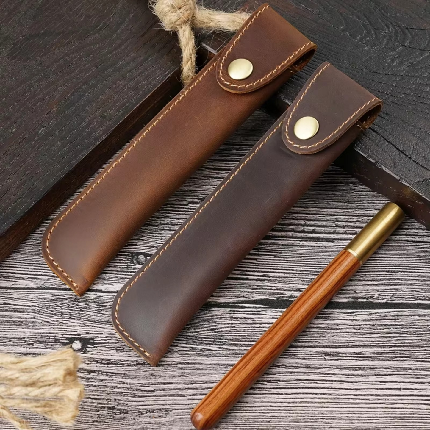 Premium Leather Pen Pouch for Pens and Journals