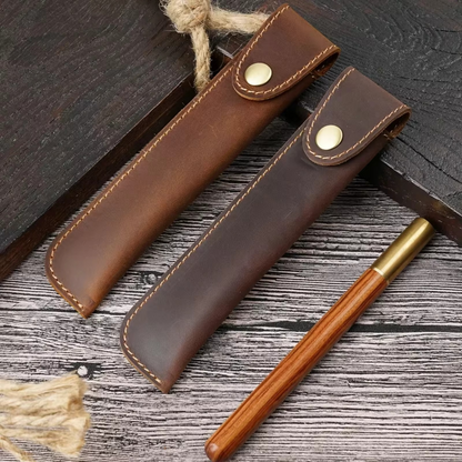 Premium Leather Pen Pouch for Pens and Journals