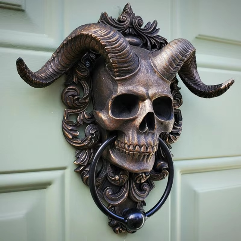 Dark Skull Metal Door Knocker - Hehif