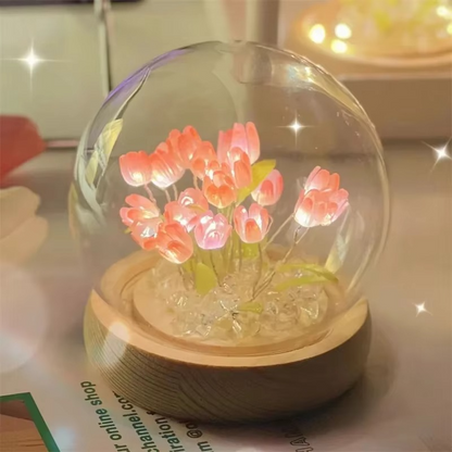 Colorful Floral LED Bedside Table Lamp