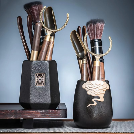 Traditional Japanese Tea Set with Tools and Accessories - Hehif