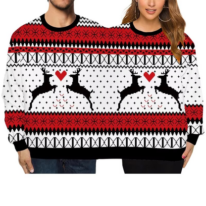 Funny Christmas Twin Sweater for Couples 3D Print