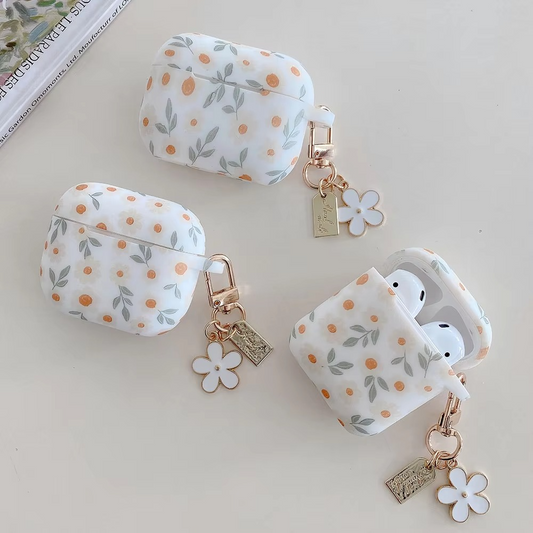 Colorful Pattern Soft Earbud Case with Keychain - Hehif