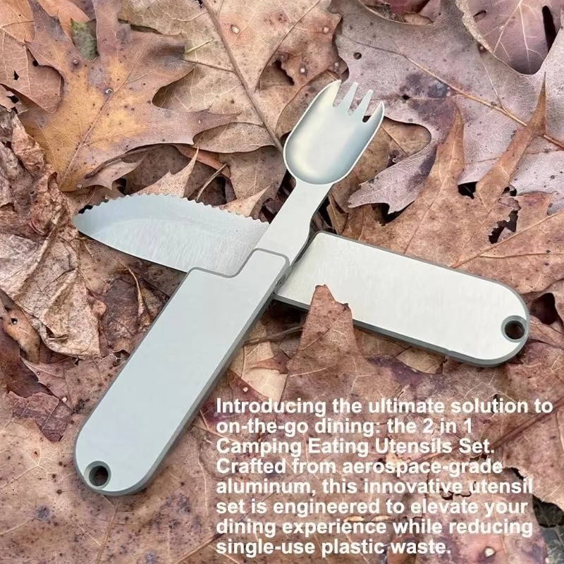 Portable Travel Cutlery Kit with Knife and Fork