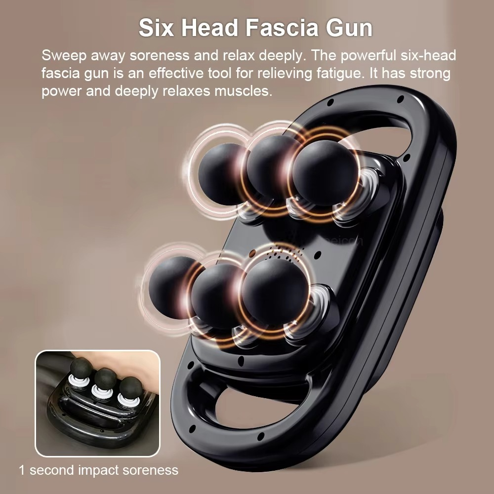 Cordless Muscle Relief Massage Gun with 6 Interchangeable Tips