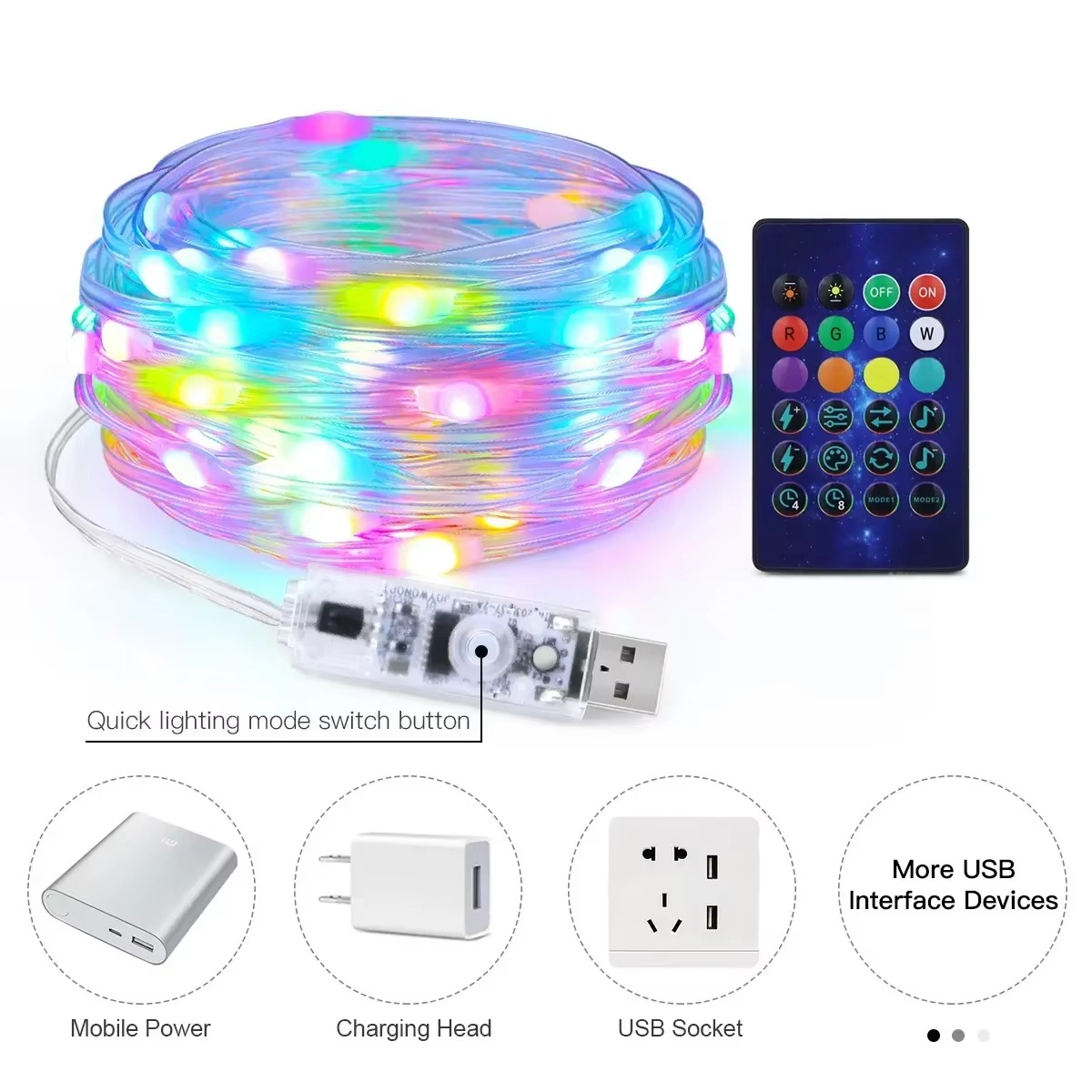 RGB IC Smart LED String Lights for Indoor and Outdoor Decoration – Hehif