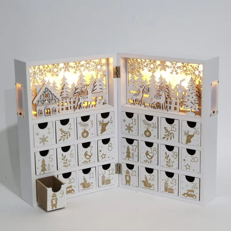 Christmas LED Wooden Countdown Calendar Ornament