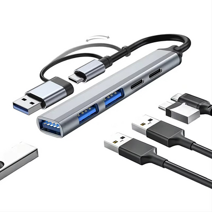 Compact USB C Adapter 5 in 1 with Fast Charging