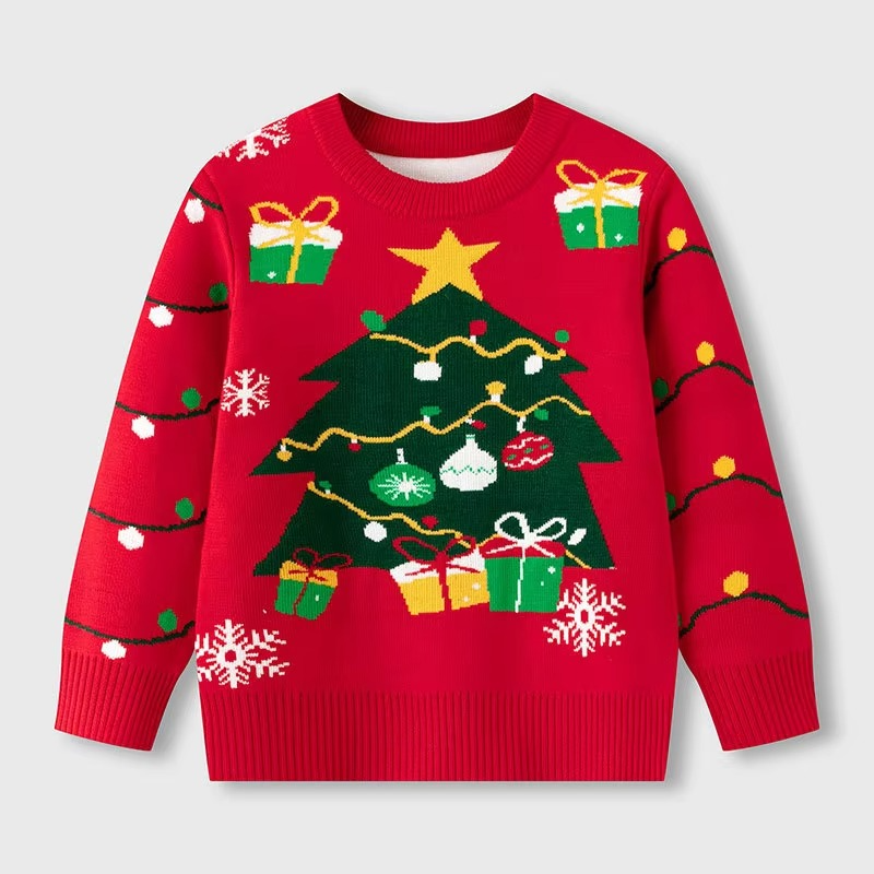 Cozy Childrens Xmas Jumper Soft Knit Winter Sweater