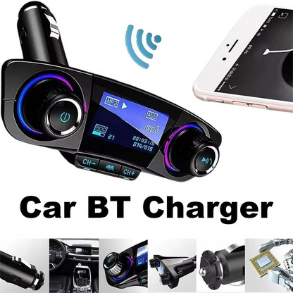Wireless Car FM Adapter with Dual USB Charging and LED Screen
